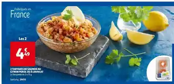 Auchan 2 tartares de saumon au citron persil ou a l´avocat offre