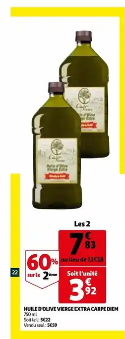 Auchan Huile d'olive extra vierge carpe diem offre