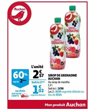 Auchan Sirop de grenadine auchan offre
