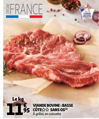 Auchan Supermarché Viande bovine:basse còte sans os offre