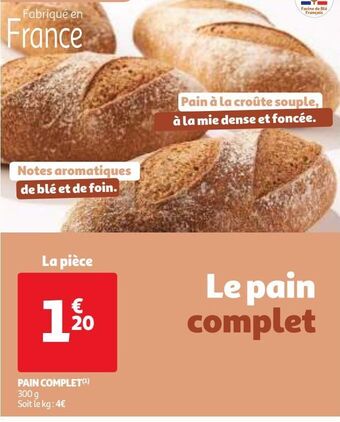 Auchan Supermarché Pain complet offre