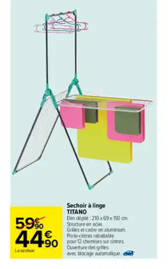Carrefour Séchoir à linge Titano offre