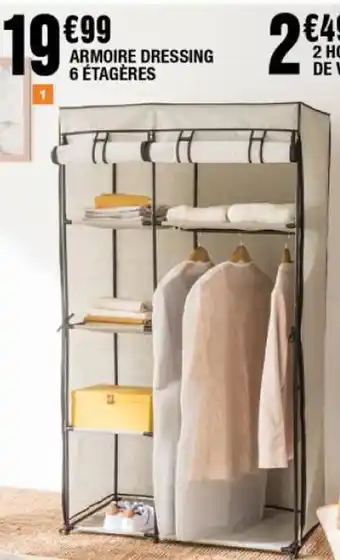 La Foir'Fouille Armoire dressing 6 Étagères offre