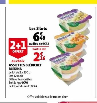Auchan Assiettes bledichef bledina offre