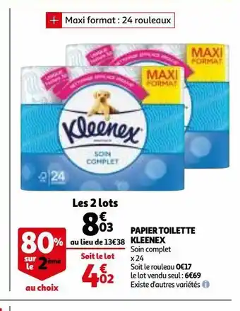 Auchan Papier toilette kleenex offre
