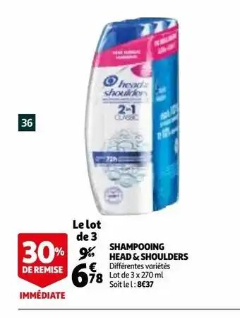 Auchan Shampoing head & shoulders offre