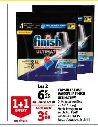 Auchan Capsules lave-vaisselle finish ultimate offre