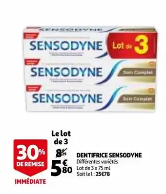 Auchan Dentifrice sensodyne offre