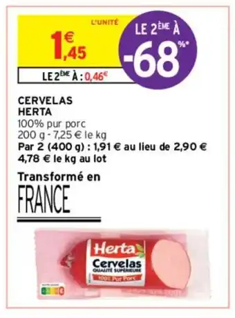 Intermarché Cervelas herta offre