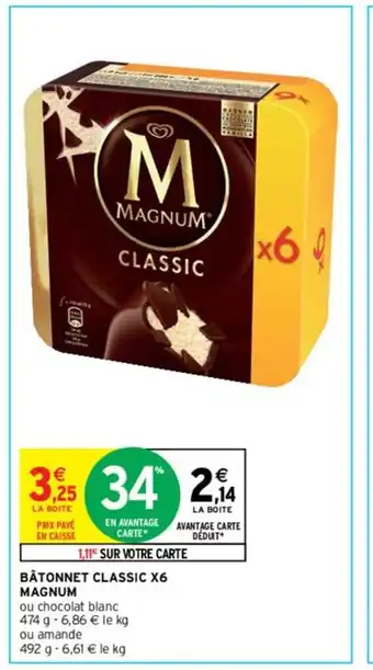 Intermarché Bâtonnet classic x6 magnum offre