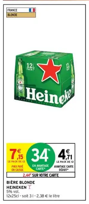 Intermarché Bière blonde heineken offre