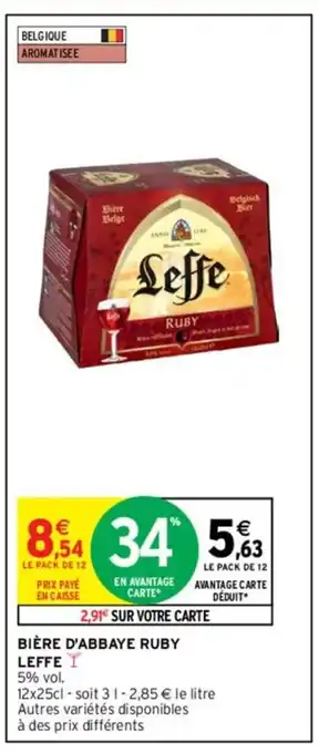 Intermarché Bière d'abbaye ruby leffe offre