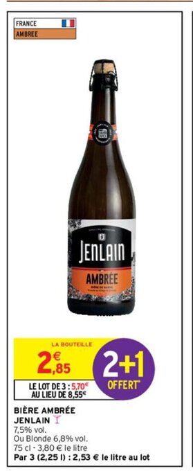 Intermarché Bière ambrée jenlain offre