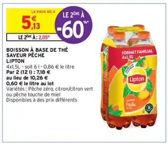 Intermarché Boisson À base de thé saveur pêche lipton offre