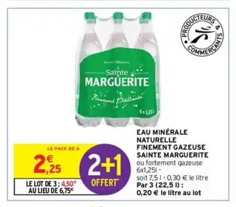 Intermarché Eau minérale naturelle finement gazeuse sainte marguerite offre