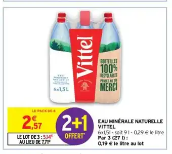 Intermarché Eau minérale naturelle vittel offre
