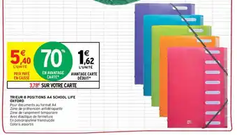 Intermarché Trieur 8 Positions A4 School Life Oxford offre