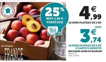 Hyper U Nectarine jaune ou blanche offre