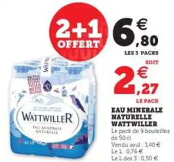 Hyper U Eau Mineral Naturelle Wattwiller offre