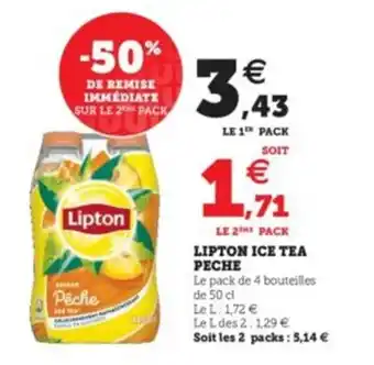 Hyper U Lipton Ice tea peche offre