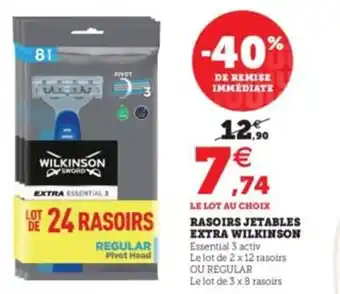 Hyper U Rasoirs Jetables Extra Wilkinson offre