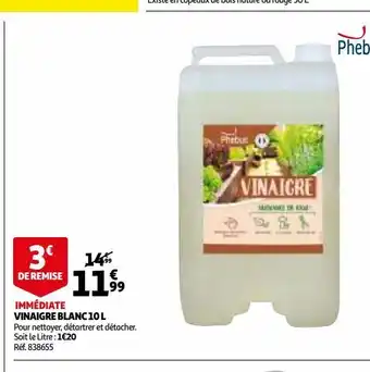 Auchan Vinaigre blanc 10l offre
