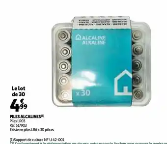 Auchan Piles alcalines offre