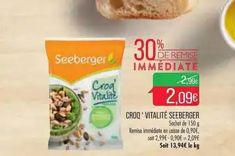 Match Croq' vitalité seeberger offre