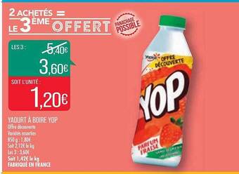 Match Yaourt à boire yop offre