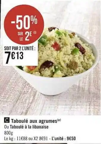 Géant Casino Taboulé aux agrumes ou taboulé à la libanaise offre