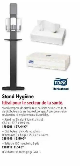 Stand hygiène tork
