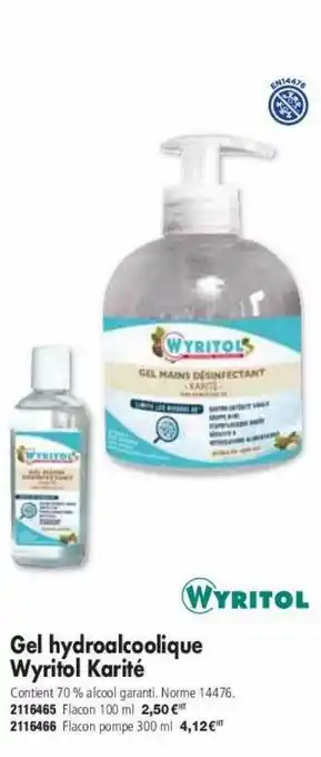 Plein ciel Gel hydroalcoolique wyritol karité offre
