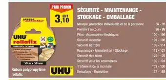 Plein ciel Ruban polypropylène rollafix uhu offre