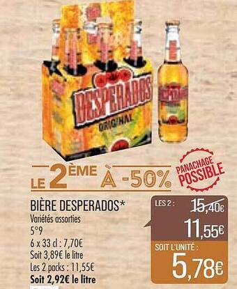 Match Bière desperados offre