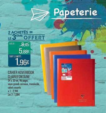 Match Cahier koverbook clairefontaine offre