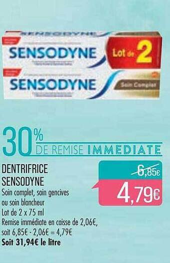 Match Dentifrice sensodyne offre