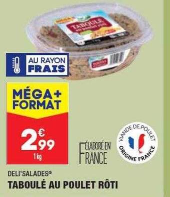 ALDI Deli'salades taboulé au poulet rôti offre