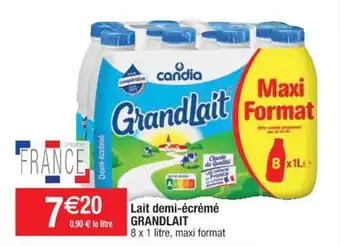 Cora x Carrefour GRANDLAIT lait demi-écrémé offre