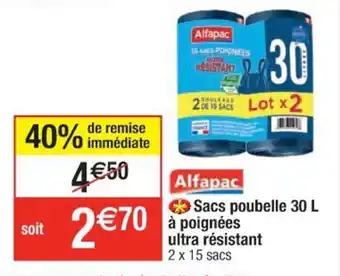 Cora x Carrefour Sacs poubelle 30 L à poignées ultra résistant offre