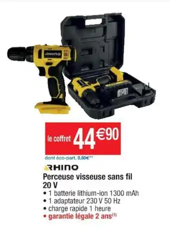 Cora x Carrefour RHINO perceuse visseuse sans fil 20 V offre