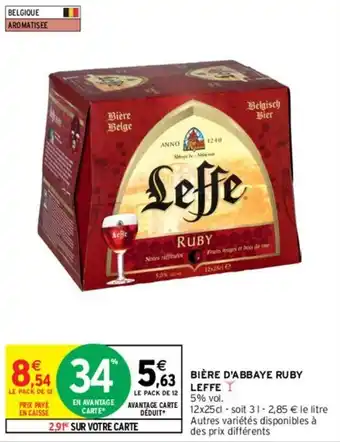 Intermarché Bière d'abbaye ruby leffe offre