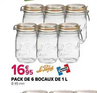 Kiriel Pack de 6 bocaux de 1 l le parfait offre