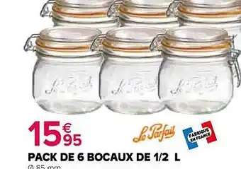 Kiriel Pack de 6 bocaux de 1-2 l le parfait offre