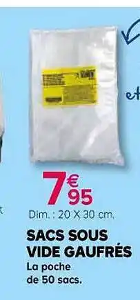 Kiriel Sacs sous vide gaufrés offre