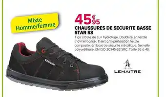 Kiriel Chaussures de sécurité basse star s3 offre