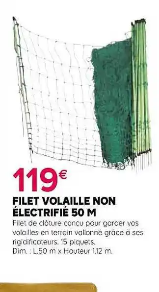 Kiriel Filet volaille non électrifié 50 m offre