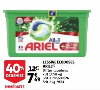 Auchan Supermarché Lessive écodoses ariel offre