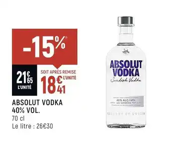 Absolut vodka 40% vo.