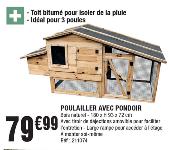 Promo Poulailler avec pondoir chez La Foiru0027Fouille
