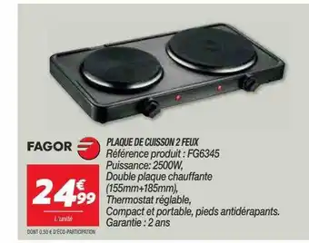 Netto Fagor plaque de cuisson 2 feux offre